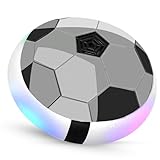 Kidsmate Indoor Hover Football | Electric Floating Air Soccer Ball with LED Lights & Soft Foam Bumpers | Perfect Game Toy for Boys & Girls - Grey
