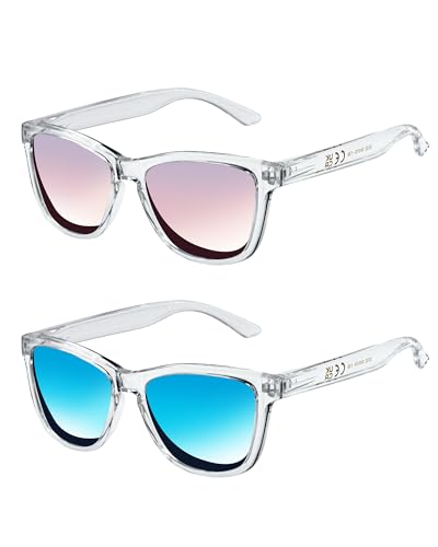 Trendy HD Polarized Sunglasses for Women Men,UV400 TR90 Lightweight Mirror Shades Gift for Driving Fishing Beach