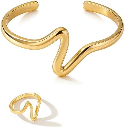 CHIVASO wave bracelet + ring set