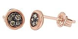 Verleiht Ihrem Look einen Hauch von Natur inspirierter Schönheit, Ohrstecker aus 14-karätigem Weißgold. Sie sind mit 0,12 Karat braunem Diamant gesichert.