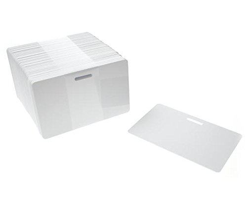 Blank White Slot Punched Plastic PVC Cards for Badge/Card Printers (50)