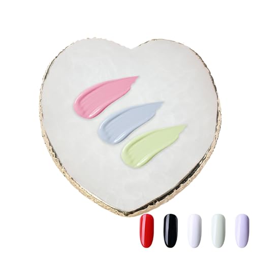 Paleta de decoración de uñas,Paleta de esmalte de uñas | Plato mezclador de colores en forma de corazón pequeño | Herramientas portátiles para mezclar cosméticos, suministros multifuncionales para dec
