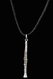 Harmony Jewelry Elegant Clarinet Necklace, Pewter