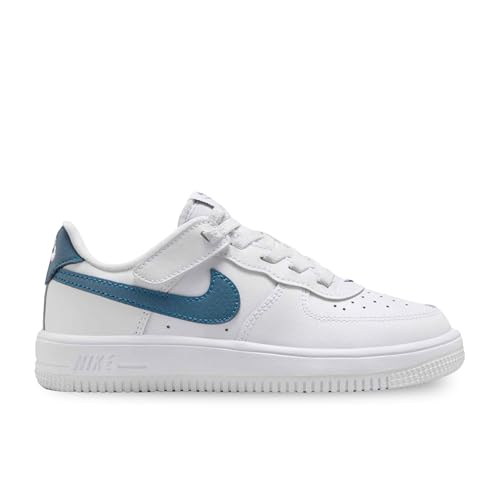 NIKE Force 1 Low EasyOn (PS) Zapatillas para niños, blanco/azul – FN0237 110, blanco y azul., 31 EU