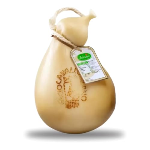Caciocavallo Silano DOP Semi-Aged Italian Cheese Wheel, Traditional Handcrafted Whole Form with DOP Certification, Premium Quality Dairy Product - Made in Italy