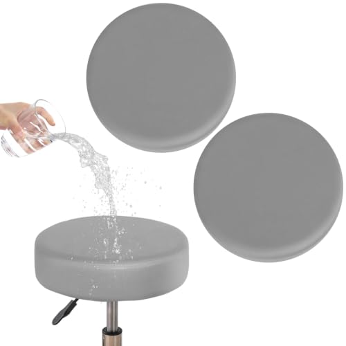 FUANGUI Bar Stool Covers Round Set of 2, Waterproof Stretchy Slipcover