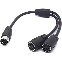 7 Pin Din Splitter Cable, 7- Pin Plug Male to 2 DIN Female Jack Adapter Y Lead for Bang Olufsen Naim Quad Stereo Systems