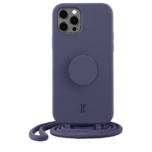 PopSockets x Just Elegance - Phone Case for iPhone 12 Pro Max with a Removable Braided Necklace and a PopGrip with a Swappable PopTop - Purple