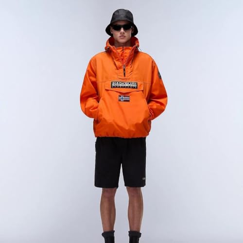Anorak impermeable Napapijri Rainforest Next Summer naranja rojo chaqueta talla M 5