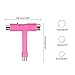 PATIKIL All-in-One Skate Tool, Multi-Function Portable Skateboard Tool T Tool Wrench with L-Type Cross Head Screwdriver for Roller Skate, Pink