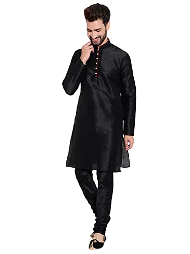 Image of HUZUR Mens Silk 6 Loop Kurta Pajama