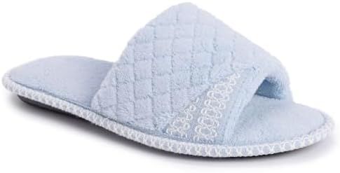 MUK LUKS Women's Sally Micro Chenille Slipper, Freesia Blue, Medium | Image 6