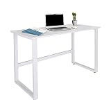 hjh OFFICE 830079 Schreibtisch 120x60 cm WORKSPACE Light I Weiß schmaler Computertisch mit Stahlgestell