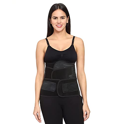 Image of 3 in 1 Maternity Postpartum Belly Support Band /Recovery Belly /Waist /Pelvis Belt, Breathable Post Pregnancy Belly Wrap Belt C-Section Recovery Shapewear (XX-Large Waist (43-48 Inches)) Black