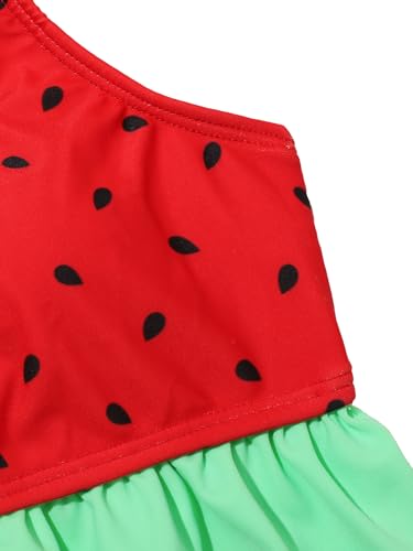 Image of Girl's Watermelon Print 2 Piece Bikini Set Cute Swim Beach Bathing Suit Red 120
