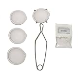 2.76" 4PCS 150g Ceramic Crucible Bowl Dish Cup with Clip Tongs Handle 2A with Pure 20g Borax for Jewelry Gold Silver Brass Casting Refining Quartz Tool