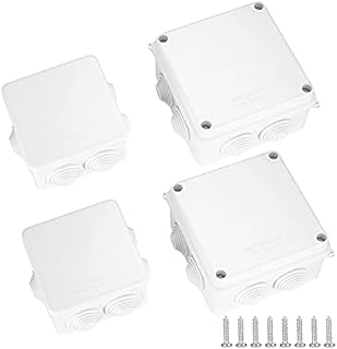 4 Pcs Waterproof Junction Box, IP65 IP55 Electrical Project Box Dustproof Weatherproof, ABS Outdoor Cable Enclosure Junction Box for Indoor Outdoor Electronics Cable - 100*100*70 mm/85*85*50 mm