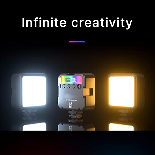Image of RGB Full Color LED Video Light 2500K-9000K 800LUX Magnetic Mini Fill Extend 3 Cold Shoe 2000mAh Type-c Port(E)