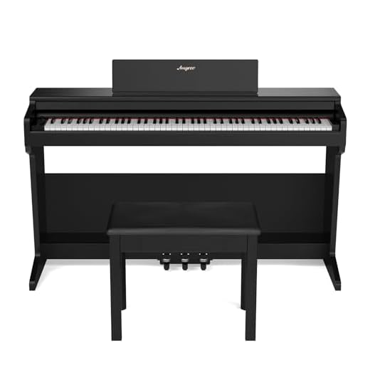 Digital Piano, Weighted Digital Piano 88 Key, Keyboard Piano with Furniture Stand, Three Pedals, Bench, Upright Design, Electric Piano for Beginners and Professionals