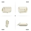 Convely Essential Handgelenk-Geldbörse für Damen mit 3 Reißverschluss-Geldbörsen, gesteppte Nylon-Tasche, kleine Clutch-Geldbörse mit abnehmbarer Handschlaufe, Handy- und Kartenhalter, weiß, 7inches #5