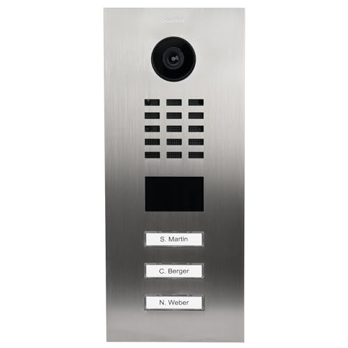 DoorBird D2103V IP Video Türstation für 3 Wohn-/Gewerbeeinheiten | Video-Türsprechanlage mit 3 Ruftasten, RFID, HD-Video, Bewegungssensor, in Edelstahl V4A
