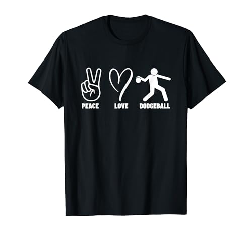 Dodgeball Jugador Paz Amor Dodgeball Camiseta