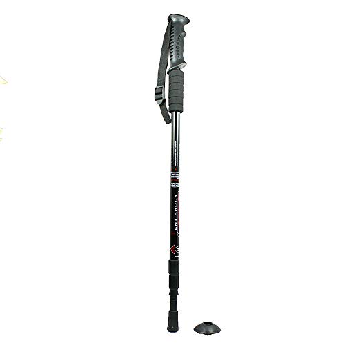 DIYARTS Bastones Trekking Palos Ajustables Telescópicos Senderismo 3 Secciones con Sistema Bloqueo Suspensión para Montañismo Camping Aventura Senderismo Mochilero (Negro)