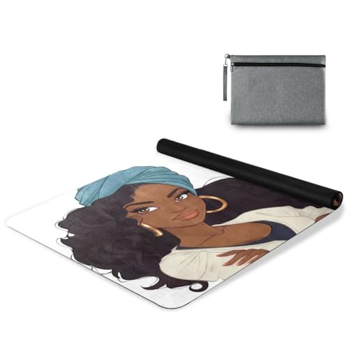 ALAZA Lovely American Woman Yoga Mat Non Slip Fitness Exercise Mat, Workout Mat for Yoga, Pilates and Floor Exercises