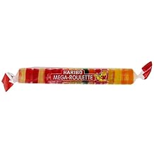 HARIBO Gummi Candy, Mega-Roulette Gummy Candy, 1.59 Ounce Rolls Pack of 24 Delicious Soft & Chewy Sweet Snacks, Assorted Fruity Flavors