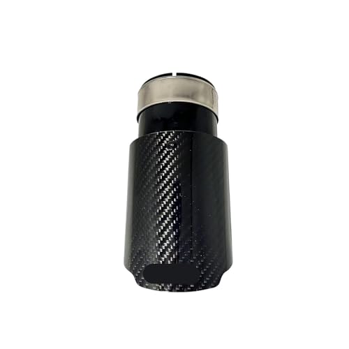 Glossy Twill Black Fiber 1pc Stainless Steel Universal Car Exhaust System Pipe(Other logo contact)