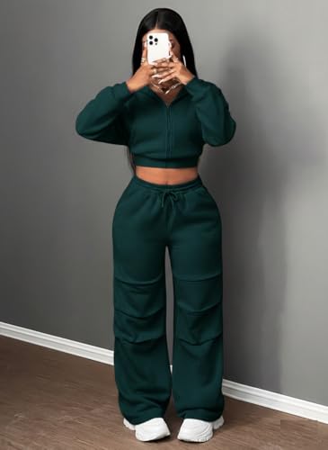 Image of Q - RIOUS Women's Baggy Mid Waisted Lounge Sweat Pants with Drawstring Athletic Flared Joggers with Pockets