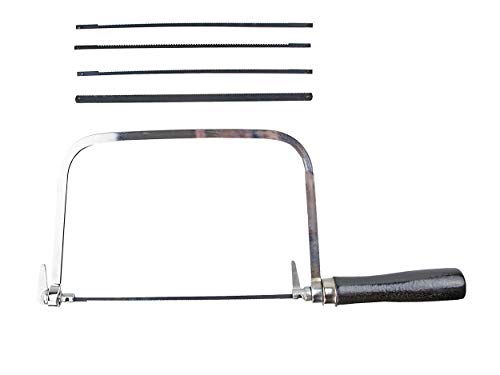 WEDGE 6" (15.2 cm) Coping Saw | Wooden Handle | Includes 5 Extra Replaceable Blades | Essential Tool for Every Workshop | Great For Precision Cutting Needs