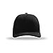 Richardson 112 Classic Six-Panel Adjustable Snapback Trucker Cap | Bulk Packs Available (Black)
