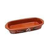 Hand-Painted Traditional Clay Portuguese Terracotta Cooking Rectangular Roaster Made in Portugal