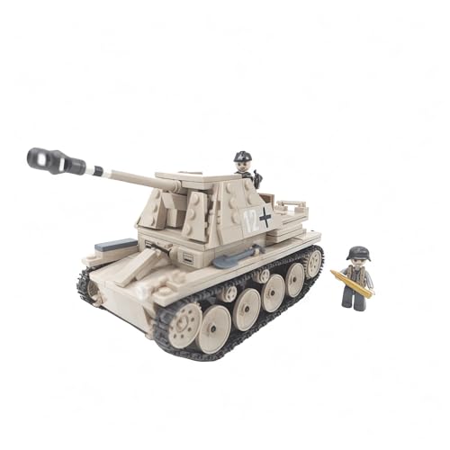 General Jim's WW2 German Marder III Tank Destroyer Building Set – 608 Piece Military Brick Model Kit – Compatible with Major Brands Building Levels, and Military Enthusiasts