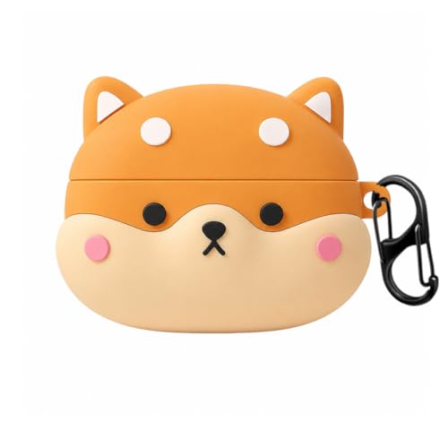 Image of Anvique Silicone Case Cover for Oneplus Nord Buds 4 Pro, Scratch Resistance, Shock Absorption, with Premium Carabiner (ShibaDog Cartoon S)