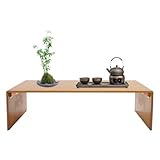 choayun 39.4 in Foldable Coffee Table, Bamboo Folding Floor Table, Portable Low Desk for Sitting on The Floor, No Assembly, Small Coffee Tables Tea Room Tatami Dining
