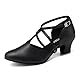 TINRYMX Damen Latin Tanzschuhe Geschlossen Zehen Bequem Salsa Tango Ballsaal Tanzschuhe,L272-Schwarz-4.5CM,39 EU