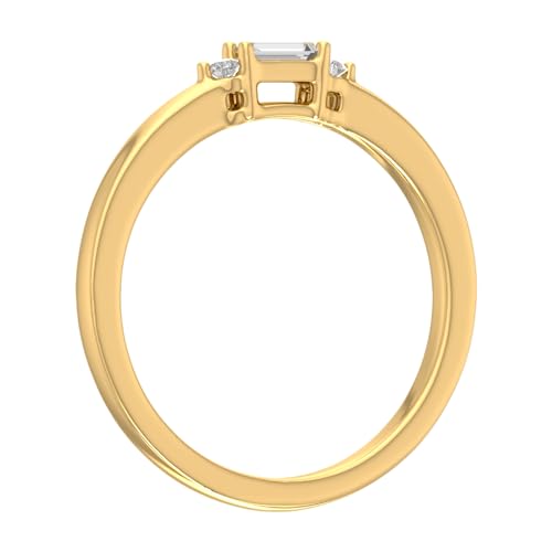 0.12 Carat Baguette Cut and Round White Diamond Wedding Band Ring in 10K Gold2