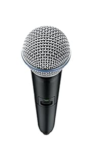 Shure GLXD2+/B58 Trasmettitore wireless portatile con capsula microfonica BETA 58A e batteria SB904 (12 ore), per sistemi di microfoni wireless dual band GLX-D+ (ricevitore venduto separatamente)