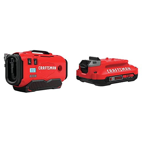 Image of CRAFTSMAN V20 Inflator with Lithium Ion Battery, 2.0-Amp Hour, Charger Sold Separately (CMCE520B & CMCB202)