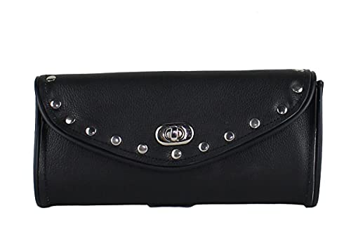 Bolsa impermeable universal para moto con tachuelas cromadas negra miniatura 2