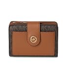MICHAEL Michael Kors Womens Mk Charm Small Tab Compact Pcoket Wallet Brown/Acorn One Size