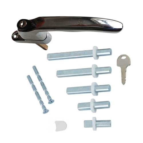 VIVIWI Manijas de ventana de acero inoxidable con llave y tornillos, manija de puerta de balcón con cerradura de doble acristalamiento