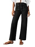KUNMI Jeans for Women Wide Leg Baggy High Waist Boyfriends Straight Leg Stretchy Denim Pants Trendy Fall 2024