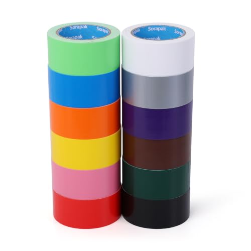 Image of Colored Duct Tape 24 Rolls, 2 in x 20 yd, Rainbow Tape for DIY Crafts