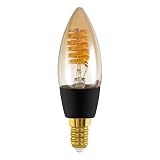 EGLO Connect.z Smart-Home LED Leuchtmittel E14, C35, ZigBee, App und Sprachsteuerung Alexa, dimmbar, Lichtfarbe einstellbar (warmweiß-kaltweiß), 320 Lumen, 4,9 Watt, Vintage-Glühbirne Amber