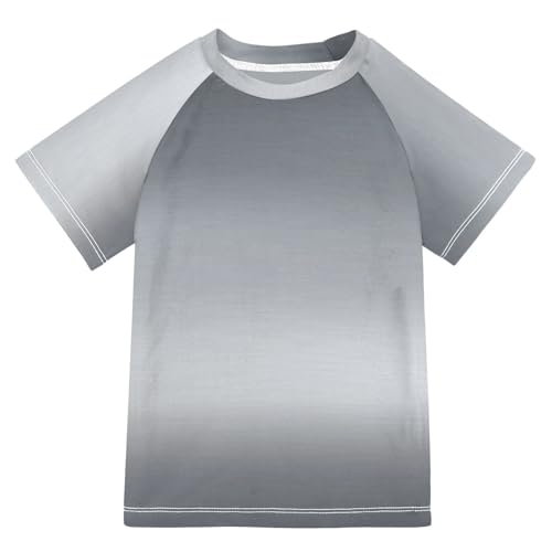 Rash Guard Bathing Suit Girls Short Sleeve Girls Swimsuit 9T Silver Metallic Gradient Scratches Titan Steel