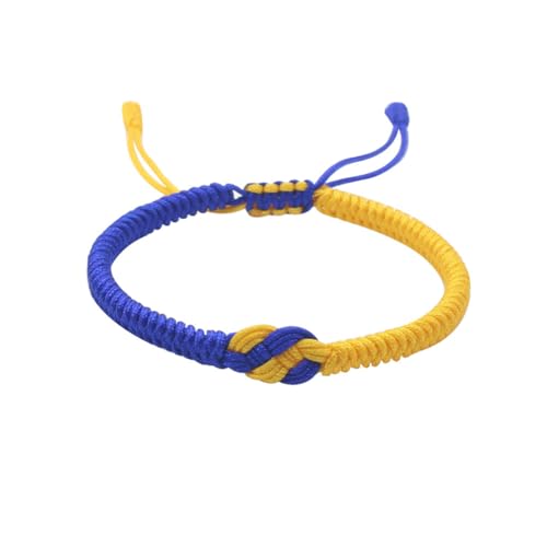 iSpchen Pulseras de Hilo de Cuerda de Ucrania, Pulsera de Nudo Concéntrico de Pareja Pulsera de Cuerda Trenzada Amarilla Azul Pulseras de Amistad de Ucrania Pulsera de Cuerda Trenzada Hecha a Mano