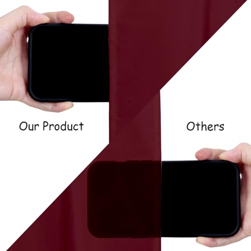 Image of Burgundy Backdrop Curtains Photo Booth Background: 6 Panels 5ft x 10ft Polyester Fabric Drapes - for Party Anniversary Stage Ceremony Decorations